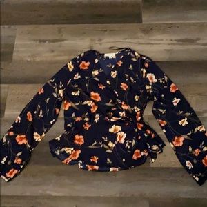 Floral wrap shirt